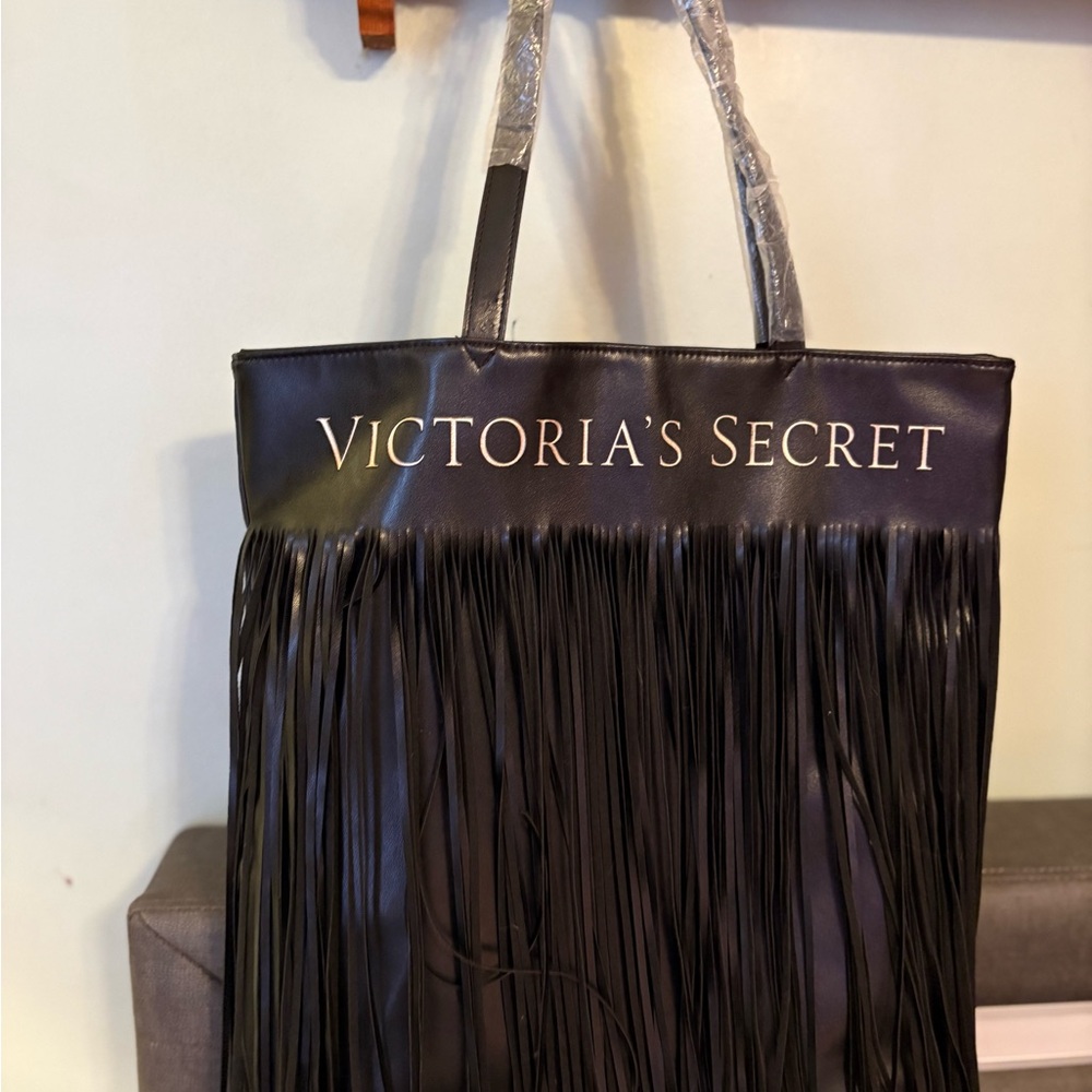 Victoria's Secret Black Tote with Fringe